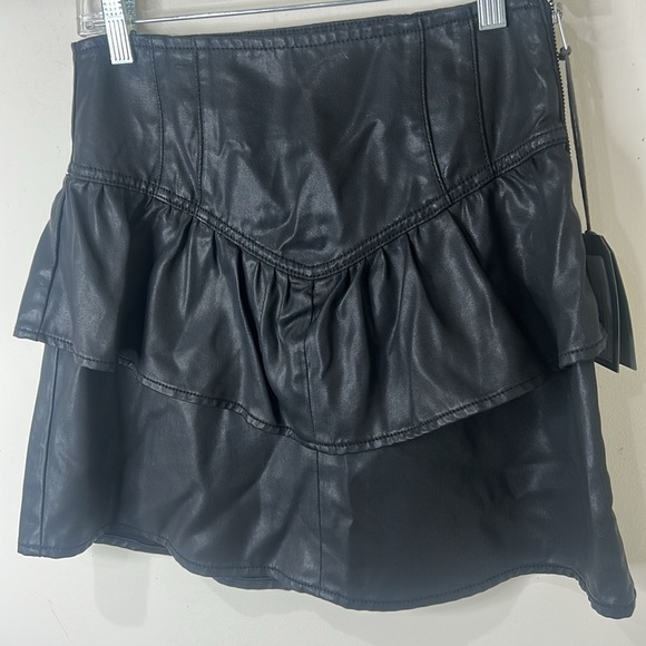 NWT ALL SAINTS Black Andy Coated Denim Skirt Size US 6 - Picture 13 of 16